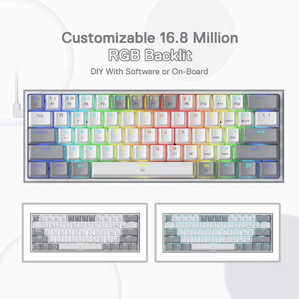 Redragon K617 Fizz 60% RGB Red Switches (White/Gray)