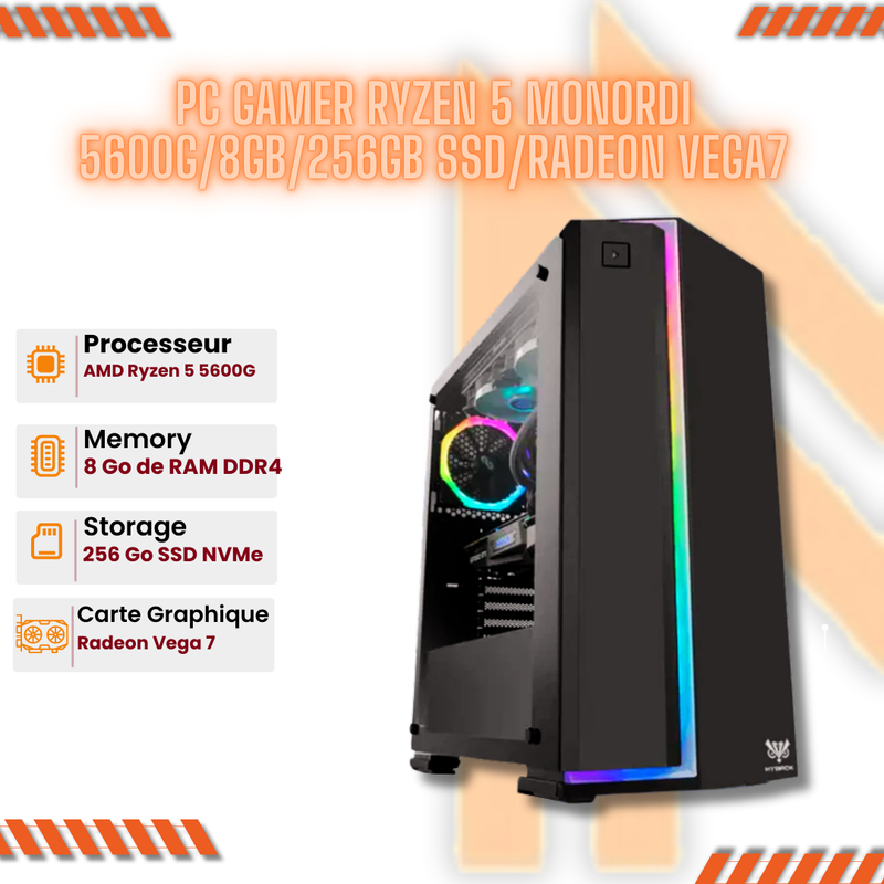 PC Gamer Monordi Ryzen 5 5600G/8GB/256GB SSD/Radeon Vega7