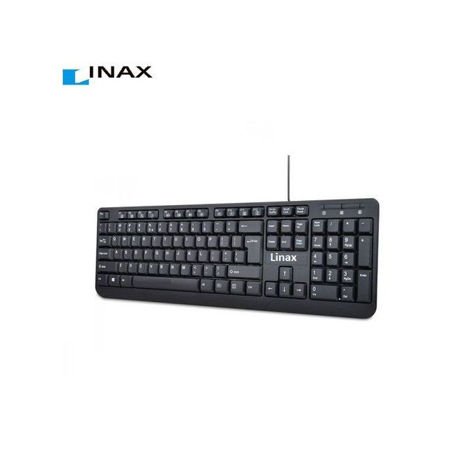 linax Clavier Multimedia USB Haute Qualite d'ordinateur Azerty Francais-Arabe -Noir