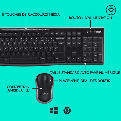 Logitech MK270 - Ensemble Clavier et Souris Sans fil